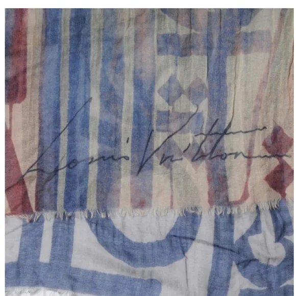 EUC Rare Authentic Limited Edition Louis Vuitton X RETNA Cashmere Silk Stole - Picture 5 of 10